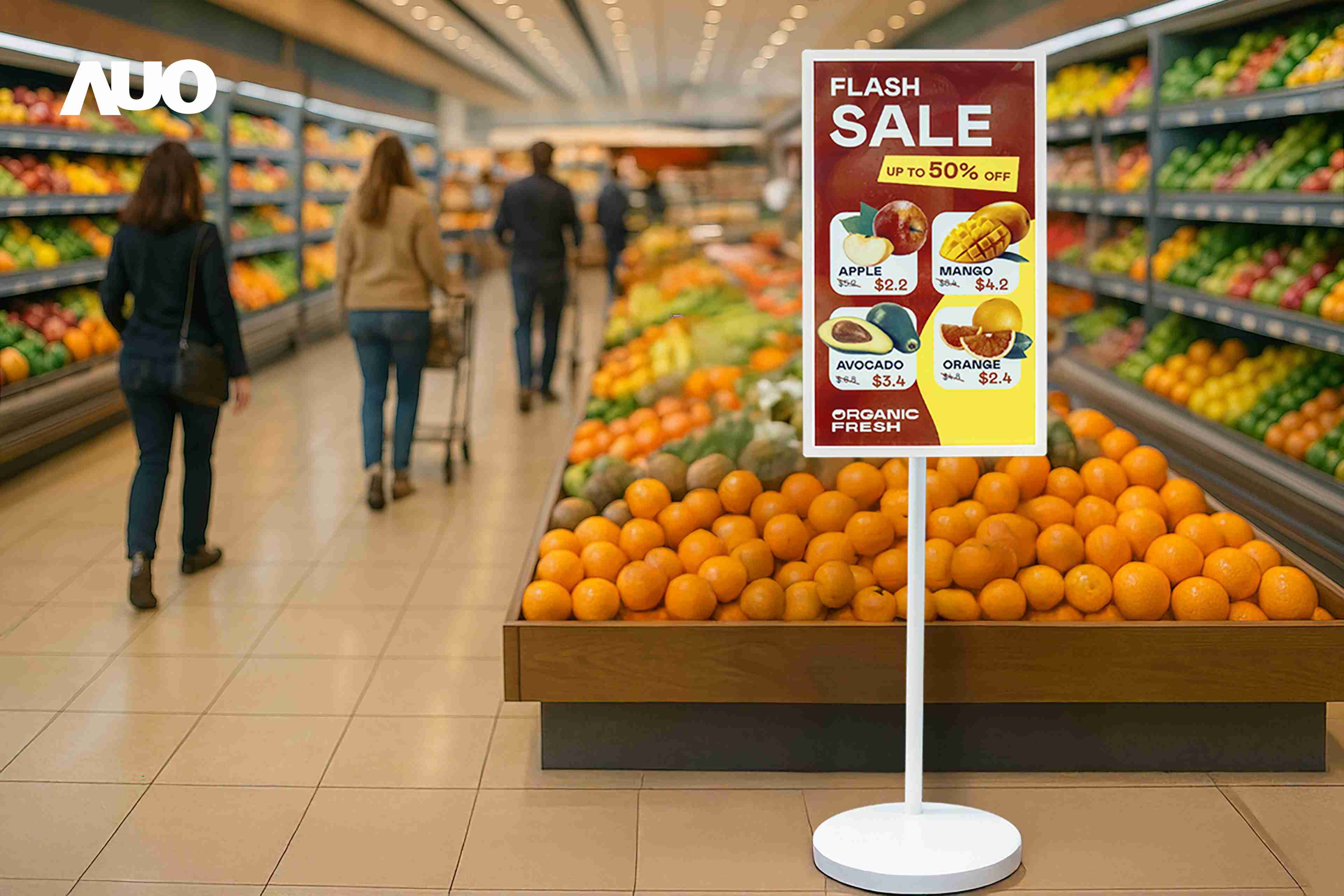 达擎首亮相低功耗、、全彩的〝aecoPost电子纸解决方案〞，，，仅在更新画面时需要微量的电力驱动，，无需布建电线的便捷设计，，，，使其可灵活应用、、、随意置放，，并可透过云端或行动装置app，，，轻松管理及排程广告内容，，，晋升店头营销利器。。